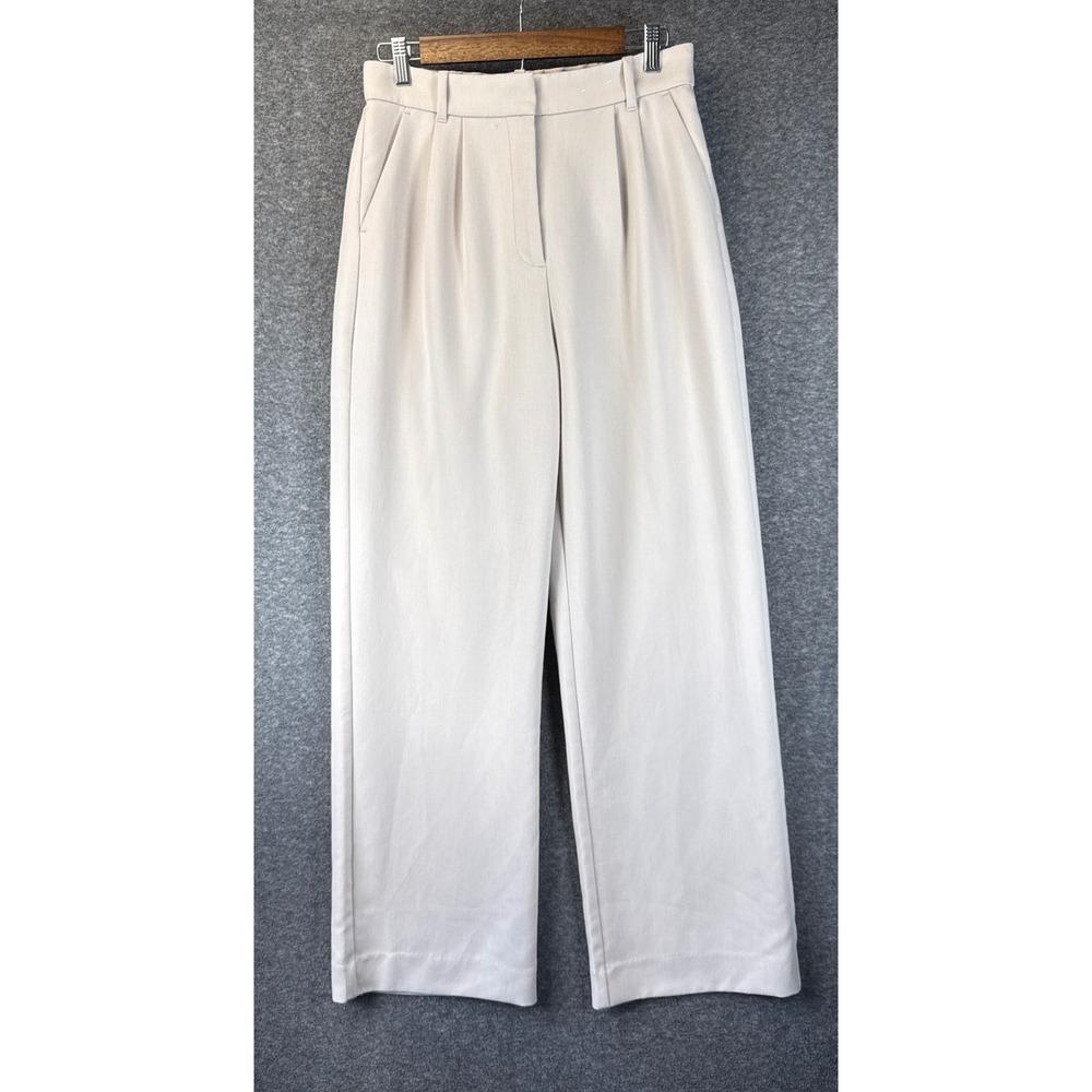 Abercrombie & Fitch Sloane Pant Women 8 L Tan High Rise Wide Leg Academia Office